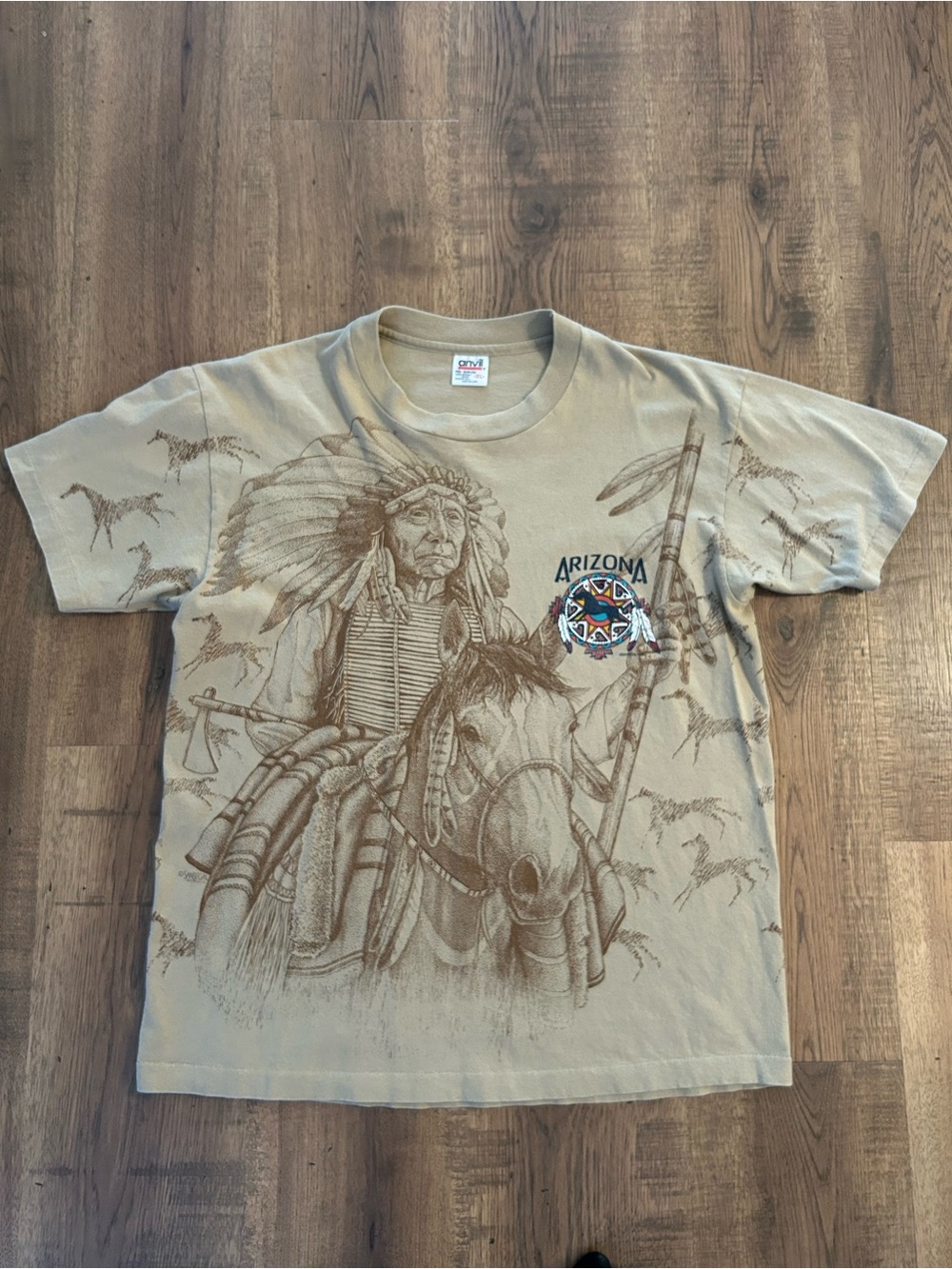 Vintage San Segal Arizona Single Stitch T Shirt Native American & Horse graphic